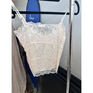 Lace Camisole Corset Top Free People Ivory Floral Rosette Coquette Boho XS thumbnail 2