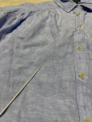 J. Crew Baird Mcnutt Irish Linen Blue Short-Sleeve Button-Front Shirt Dress XS thumbnail 5