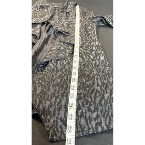Kasper Womens Metallic Silver Black Zebra Print Ruffle Open Front Jacket Size 6 thumbnail 11