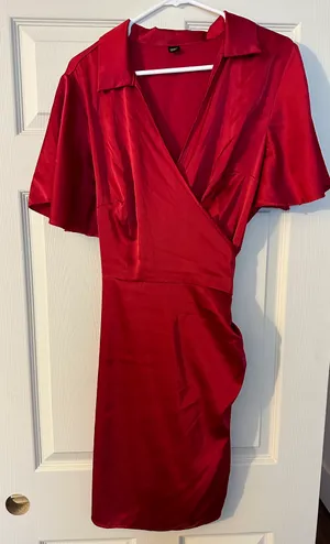 Red Satin Dress Size 2X thumbnail 1