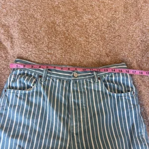 Reformation Striped High Rise Straight Jeans Blue White Size 31 Organic Funky thumbnail 5