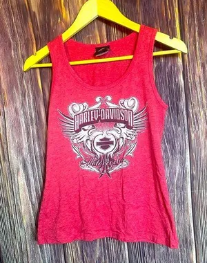 Harley Davidson Y2K Women’s Medium Red Tank Top. thumbnail 1