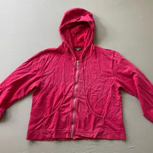 Vintage Y2K Henri Bendel Pink Crop Cotton Zip Up Hoodie thumbnail 2
