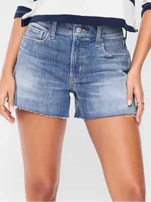 Old Navy Washed Blue Mid-Rise Denim Shorts thumbnail 1