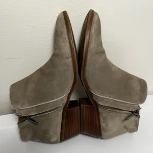 Sam‎ Edelman Womens Petty Putty Beige Suede Leather Zip Ankle Bootie sz 8.5 READ thumbnail 6