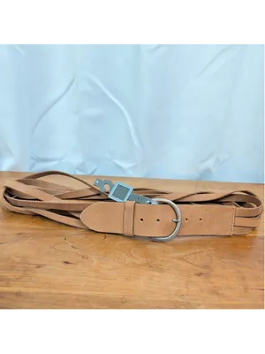 New Vachetta Leather Segmented Belt XL Brown thumbnail 4