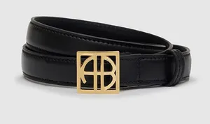 Anine Bing Monogram Leather Belt in Black NWT thumbnail 1