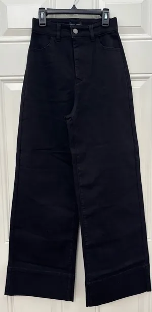 NWT Universal Standard Midnight Black Wide-Leg Jeans High Rise Women's 0 (XS) thumbnail 1