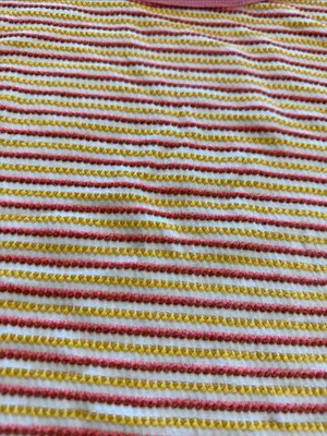 Big Bud Press Cropped Pink Yellow Striped Long Sleeve Thermal Sz XL thumbnail 3