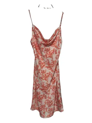 Urban Outfitters Mallory Satin Cowl Neck Toile Floral Mini Dress Size XS thumbnail 2