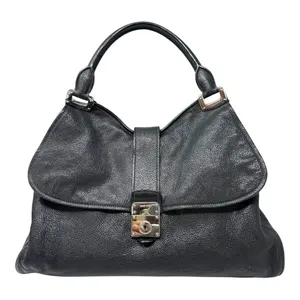 MIU MIU black textured leather satchel thumbnail 2