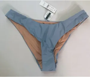 J. Crew‎ Light Blue Mid-Rise Cheeky Bikini Bottom - Size M thumbnail 1