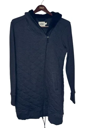 UGG‎ Australia Women's Jacket Kayla Quilted Hoodie Asymmetrical Black Large NWT thumbnail 1