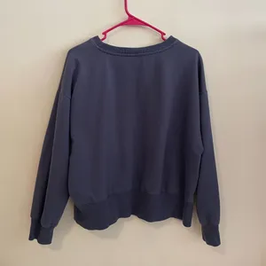 RDI Oversized Crop Pullover Crewneck Sweater Dusty Blue Womens Size Large thumbnail 3