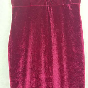 Velvet BURGUNDY V-Neck Midi Dress Sz M thumbnail 3