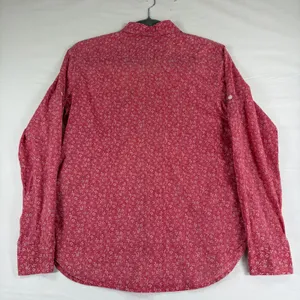 Lauren Ralph Lauren Red Floral Button Down Shirt XS Roll Tab Sleeve Cotton LRL‎ thumbnail 8
