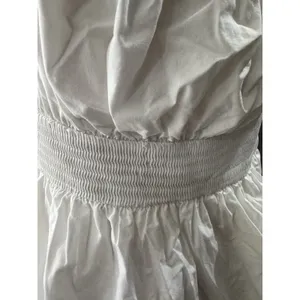 Altar'd State White Smocked Sweetheart Mini Dress L Little White Dress Bridal thumbnail 9