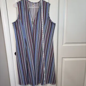 Shoreline Women's Sleeveless Striped Maxi Dress Zip Front Stretch Colorful XL thumbnail 11