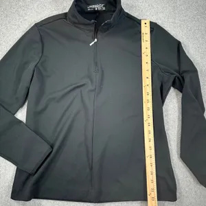 Nike Golf Dri-Fit Quarter Zip Pullover Women's Large Black Long Sleeve Mock Neck thumbnail 5