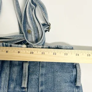 FRAME Womens Skyline Mix Denim Le Overalls‎ Suspender Raw Hem Jeans Size 25 thumbnail 13