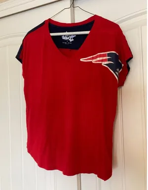 New England Patriot Top Women's Small Touch By Alyssa Milano Red and Blue Logo thumbnail 1