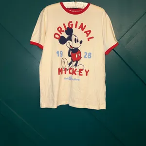 Disney White Ringer Tee with Red Trim and Vintage Print thumbnail 2