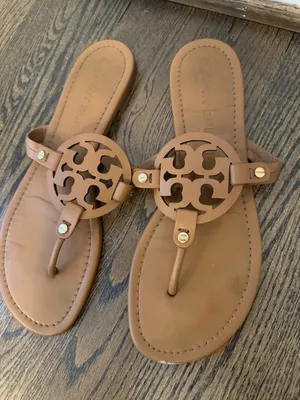 Tory Burch Miller Sandals Sz 11 brown Leather thumbnail 1