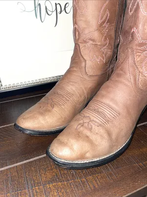 Old West SCL 7014 Leather Women's Western Cowgirl Heeled Boots Size 8 thumbnail 5