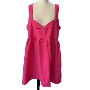 Anthropologie Daily Practice Notch Neck Mini Dress Fuchsia Pink Womens Large thumbnail 15