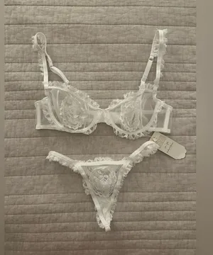 For Love & Lemons Eloise White Lace Lingerie Set thumbnail 2