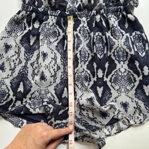 Show Me Your Mumu Romper Womens Medium Blue White Great Snakeskin Rosarita thumbnail 10