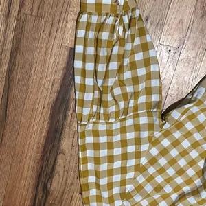 Maeve Mustard Gingham Peplum Blouse Women’s L 3/4 Sleeve Tunic thumbnail 7