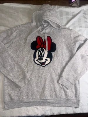 Disney Gray Hoodie Sweater with Red-Accented Minnie Mouse thumbnail 1