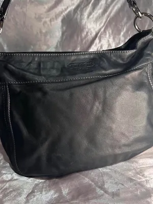 Vintage Y2K Coach Black Leather Zoe Shoulder Bag thumbnail 1