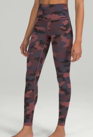 EUC Lululemon Wunder Under High-Rise Camo Smoky Night Sea Size 4 thumbnail 1