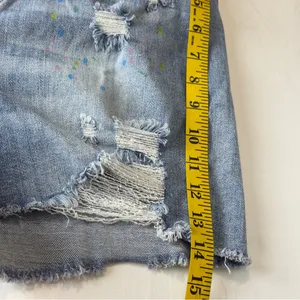 Women’s Judy Blue Denim Frayed Paint Splash Shorts Size L thumbnail 13