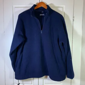 Lands‎ End Polartec Fleece Pullover Womens XL 18-20 Navy Blue Half Zip Made USA thumbnail 1