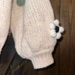 She‎ + Sky Floral Appliqué Open Front Sweater thumbnail 4