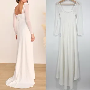 Lulus Lovingly Yours White Mesh Long Sleeve Maxi Dress Size XS Wedding Bride thumbnail 6