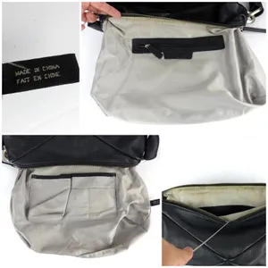Calvin Klein Black Pebbled Leather Shoulder Bag Hobo Purse Slouchy Zip Y2K thumbnail 12