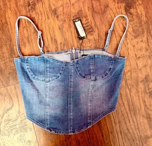Pretty Little Thing Jean corset top thumbnail 1
