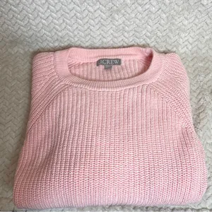 J. Crew Womens Powder Pink Cable Knit Crewneck‎ Barbiecore Sweater Large thumbnail 6