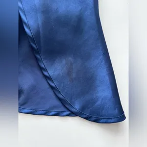 Victoria’s Secret blue maxi slip nightgown dress lace vintage y2k gold label L thumbnail 6