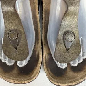Birkenstock Gizeh 37 US 6 Sandals Metallic Bronze‎ Birko-Flor Thong Women's thumbnail 6