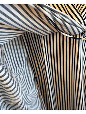 H&M Long Sleeve Striped Black White Women's Dress, size Medium thumbnail 5