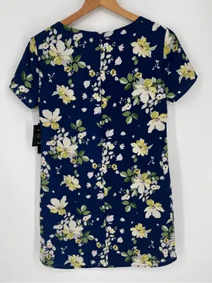 Lulus Floriana Navy Blue Floral Print Shift Dress Women’s Size Small New w/ tag! thumbnail 8