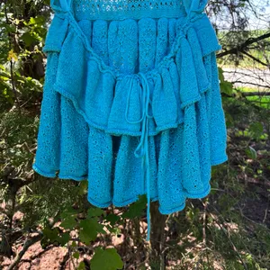 Free People Blue Juliette Ruffle Top thumbnail 6