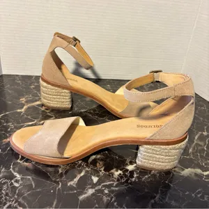 Soludos Anthropologie Capri Espadrilles Block Heel Tan Suede Women’s Size 8.5 thumbnail 4