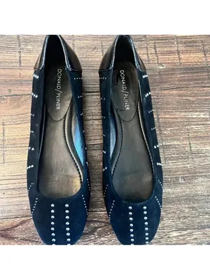 Donald Pliner Darren Black Suede Studded Flats Slip On Shoe Size‎ 7 EUC thumbnail 5