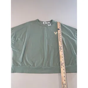 Disney Long Sleeve Top Sage Green Embroidered Mickey Size L thumbnail 3